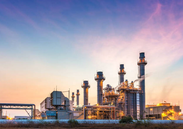 Power plant for Industrial Estate at twilight